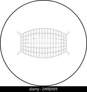 Fishnet rope net icon in circle round black color vector illustration image outline contour line thin style simple Stock Vector