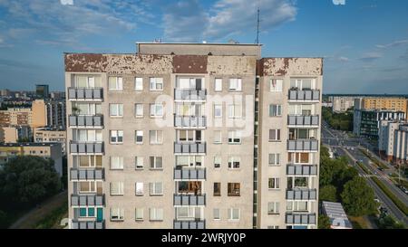 So called Wielka Pyta - Great Panel house of flats on Abrahama Street in Goclaw area, Praga-Poludnie district, Warsaw city, Poland Stock Photo