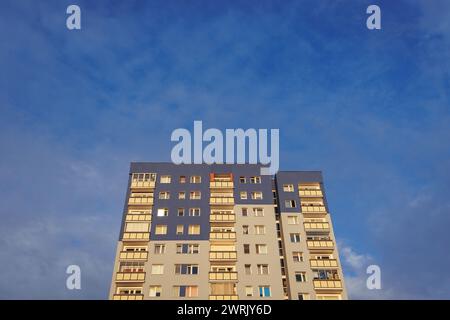 So called Wielka Pyta - Great Panel residential building in Goclaw area, subdistrict of Praga-Poludnie, Warsaw city, Poland Stock Photo