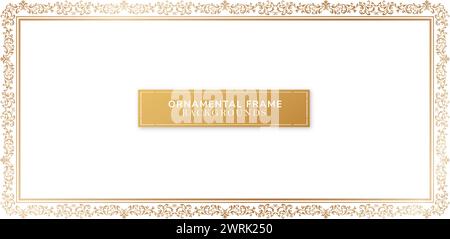 frame ornamental elegant vector template golden colors for decoration certificate of completion template, wedding invitation cover, stationery design Stock Vector