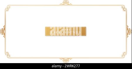 vintage golden frames with ornamental borders on a isolated white backgrounds for space text, luxury invitation, certificate of completion templates Stock Vector