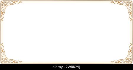 vector illustration Elegantly golden corner frame ornamental designs isolated for certificate of completion template, Presentations, User interface Stock Vector