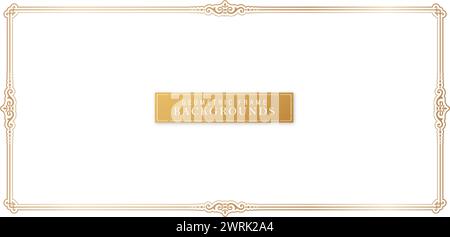 vintage style golden frames picture ornaments golden colors isolated white backgrounds with place for text, luxury invitation, certificate Stock Vector