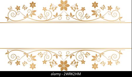 vector illustration of floral frames, elements and borders, decorative ornament for your text, screen printing, paper craft printable designs, wedding Stock Vector