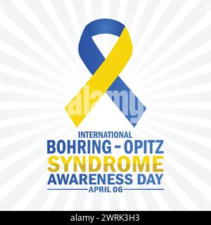 International Bohring Opitz Syndrome Awareness Day wallpaper with typography. International Bohring Opitz Syndrome Awareness Day, background Stock Vector