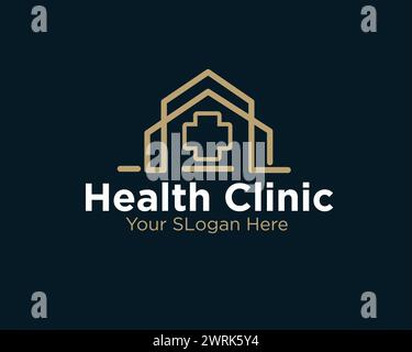 health clinic logo designs for medical service and shop Stock Vector