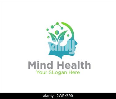 leaf mind health care logo designs for medical service and consultant Stock Vector