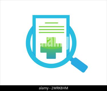 health diagnose research logo designs simple modern Stock Vector