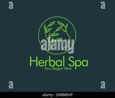 herbal spa and natural medicine logo designs simple modern Stock Vector