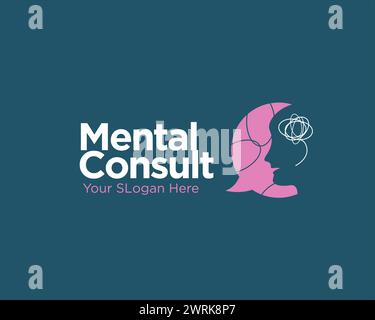 mental consultation logo designs for medical solution Stock Vector