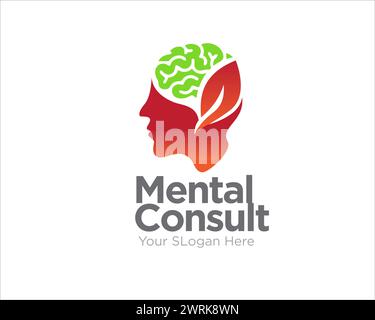 nutrition mental health logo designs for medical service and consultation Stock Vector