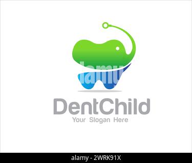 dental child logo designs simple modern for medical service Stock Vector