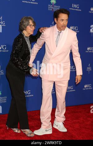 LOS ANGELES - JAN 4:  Robert Downey Jr, Rosie Levin at the 2024 Palm Springs International Film Festival Gala Arrivals at the Palm Springs Convention Stock Photo