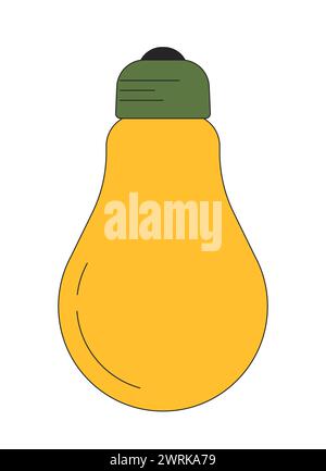 Lightbulb energy-saving 2D linear cartoon object Stock Vector