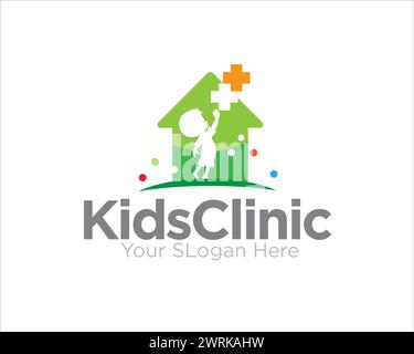 kids health clinic for medical service and clinic logo Stock Vector