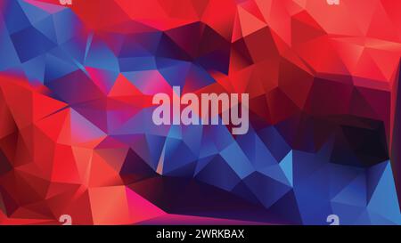 Vector Low poly abstract blue and red background, trendy, geometric, business luxury polygonal wallpaper, triangle modern style poster Stock Vector