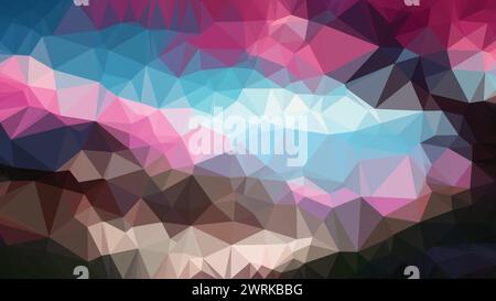 Low poly abstract colorful background, trendy, geometric, cyber polygonal wallpaper, triangle style poster Stock Vector