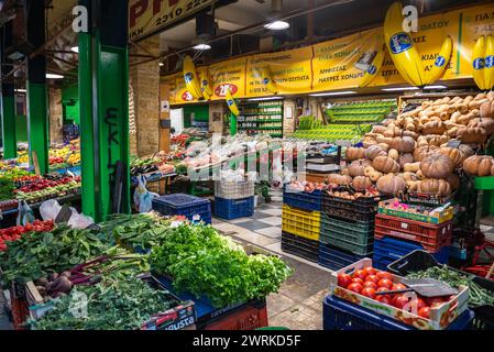 Vegetables for sale on Athonos food market in Thessaloniki city, Greece Stock Photo