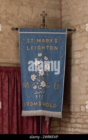 Mothers Union banner, St. Mary the Virgin Church, Leighton Bromswold, Cambridgeshire, England, UK Stock Photo