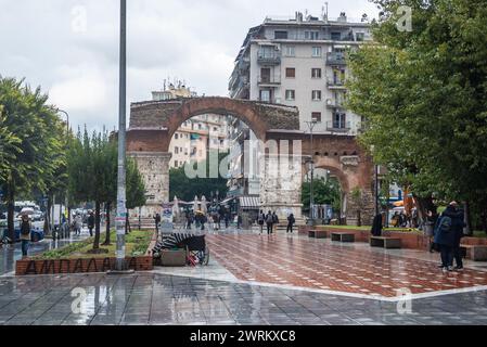 Arch of Galerius triumphal arch also known as Kamara in Thessaloniki city, Greece Stock Photo
