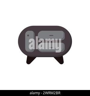Bedside table vector icon. A cozy bedside table. A colorful bedside table in a simple cute style. Room table top. Place by the bed for things. Home Stock Vector