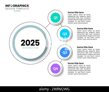 Infographic template with 4 options or steps. Circles on line. Can be used for workflow layout, diagram, webdesign. Vector illustration Stock Vector