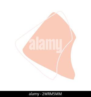 Pastel Graphic Element with Line art isolated on White. Hand drawn Fluid Flat Vector Illustration for Bubble message, Sticker, Banner, Logo, Offer, Fl Stock Vector