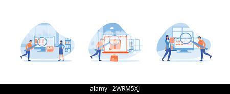 Cloud computing concept, data center, file management, Storage and indexing of information, Employees searching and indexing file documents. Storage s Stock Vector