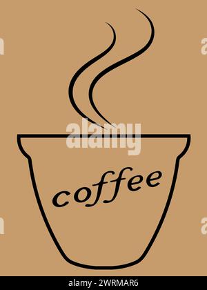 Coffee cup outline minimal design poster vector image Stock Vector
