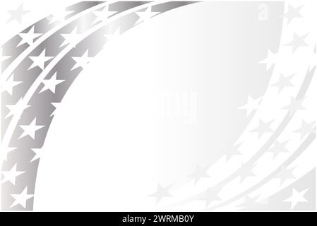 USA flag symbols decorative monochrome corner wave frame with copy space for text. Stock Vector