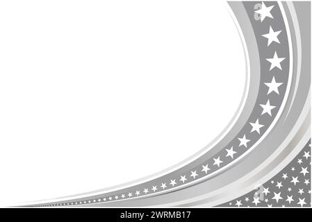 USA flag symbols decorative monochrome corner wave frame with copy space for text. Stock Vector
