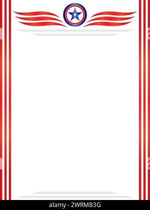 American flag symbols decorative festive frame with empty space vector illustration Stock Vector