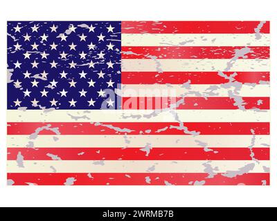 American flag icon with grunge texture vector design Stock Vector