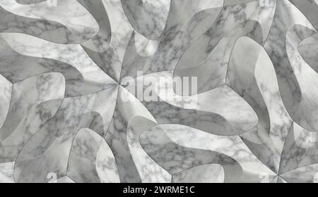 White marble eco 3d panels with high quality seamless realistic texture Stock Photo