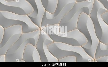 Gray rough futuristic panels with gold flayed edges and high quality seamless realistic texture Stock Photo