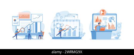 Design statistical and Data analysis for business finance investment, Data analysis for business finance investment, Data driven business. Data analys Stock Vector