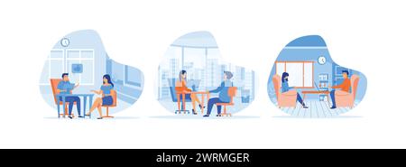 Business intelligence, Performance tools and software solutions abstract concept, Business intelligence dashboard. Business Intelligence set flat vect Stock Vector