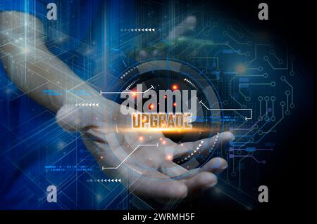 Update application software and hardware upgrade technology concept, AI upgrade Stock Photo