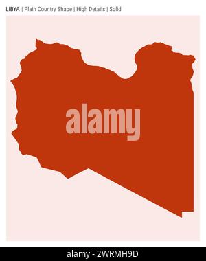 Libya plain country map. High details. Solid style. Shape of Libya. Vector illustration. Stock Vector