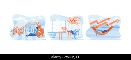 Passive income earn money while sleeping, Entrepreneurial investors think about monetary gain or investment income, Invest in mutual funds or other as Stock Vector