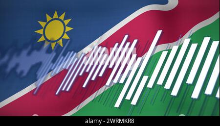 Image of data processing over flag of namibia Stock Photo