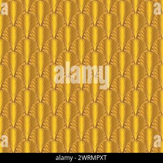 Gold Art Deco Seamless Repeat Pattern Background Stock Vector