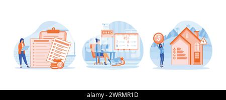 Energy efficiency in household and industry. Person checks heating meter and pays household utility bill on website. Woman checks heating meter and ca Stock Vector