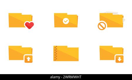 Set of folder icons. vector illustration Stock Vector