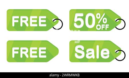 Set of price or sale tag icon. vector illustration Stock Vector