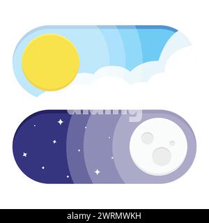Day and Night mode switch isolated on white background. light or dark mode switcher, vector illustration Stock Vector