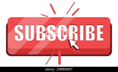 Subscribe button with click effect. vector illustration Stock Vector