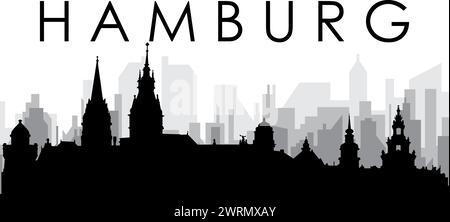 Cityscape skyline panorama of HAMBURG, GERMANY Stock Vector