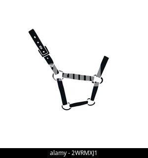 Vector hand drawn doodle sketch black horse halter isolated on white background Stock Vector