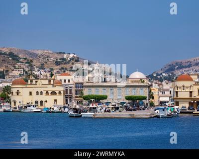 Waterfront of Pothia Kalymnos Town, Kalymnos Island, Dodecanese, Greek Islands, Greece, Europe Copyright: KarolxKozlowski 1245-2989 Stock Photo